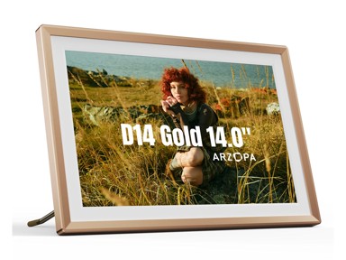 ARZOPA Digitalni foto okvir D14, 14", 32 GB, WiFi, D14-GOLD, zlatni